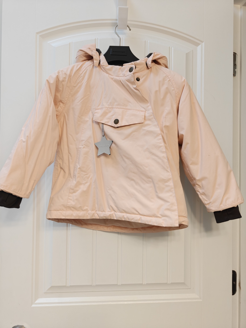 Mini A Ture Light Pink Fleece Lined Hooded Jacket-size 110/56